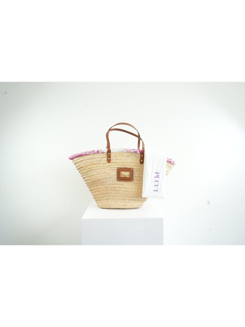 Emilio Pucci Wicker Basket Pink Inside Pattern (Deadstock) w/ dust bag - Picture 2 of 11